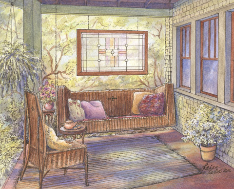 Arts-Crafts-Dream-Porch-Pen-and-Watercolor-on-paper-9-x-11-inches-450-480x387