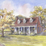 Colonial revival house portrait: Rural, OK