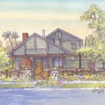 Craftsman style house portrait in South Pasadena CA