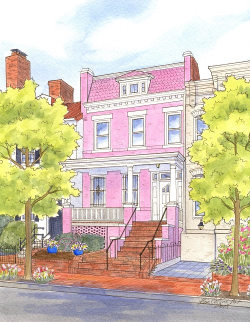 The well known "Pink House" on 6th St SE, Washington DC