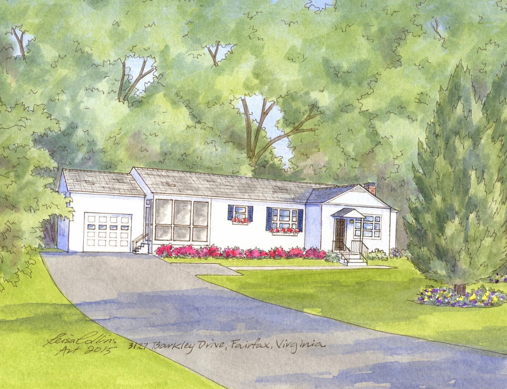 Painting of family home in Fairfax VA