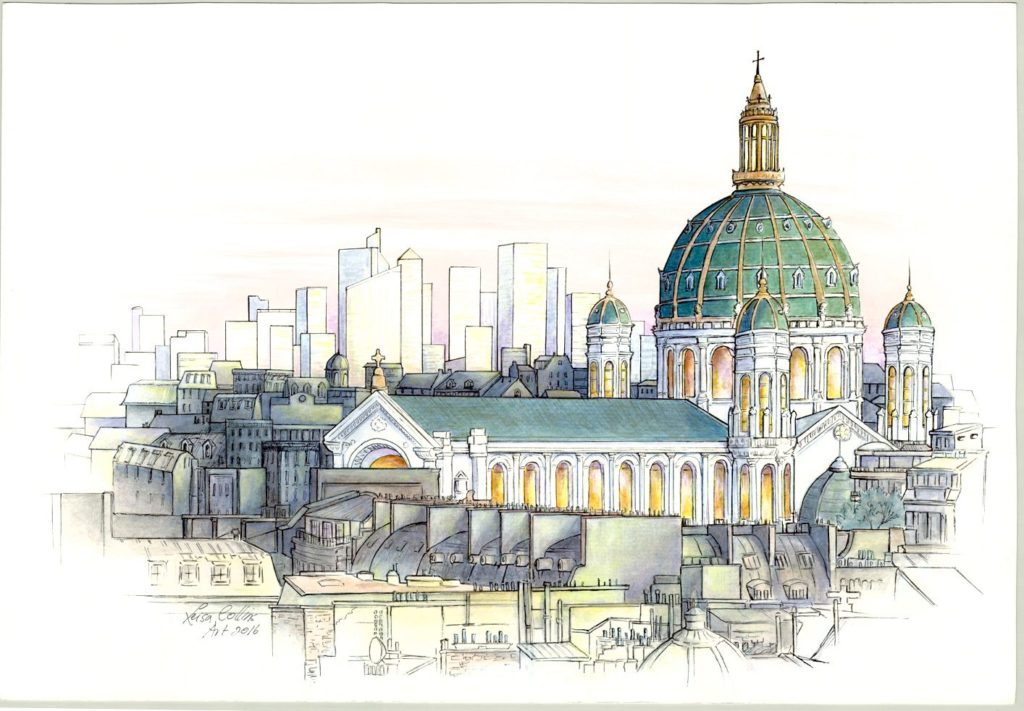 OPTArchitectural-Fusion-Paris-City-Scape-Pen-Watercolor-13-x-19-inches-on-paper-e1478725880274