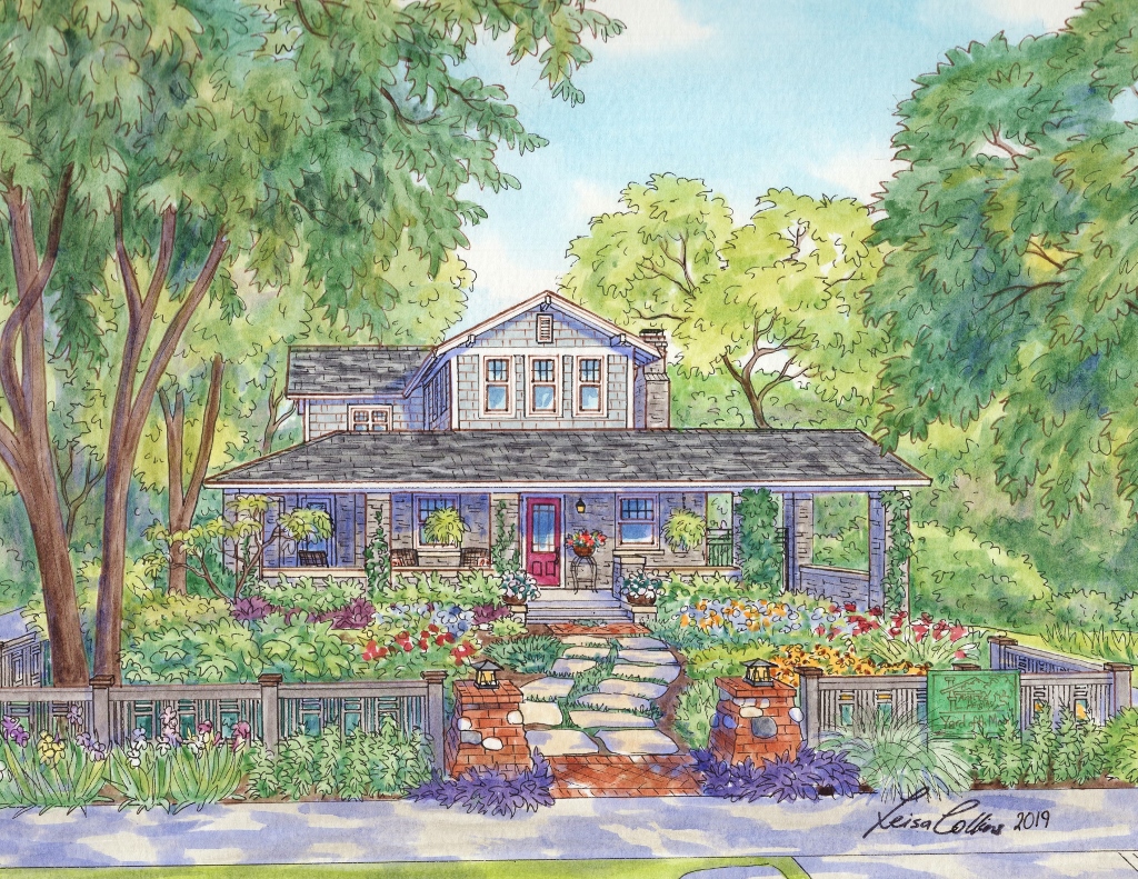 Award winning garden adorning this Craftsman home in Fort Worth TX. 