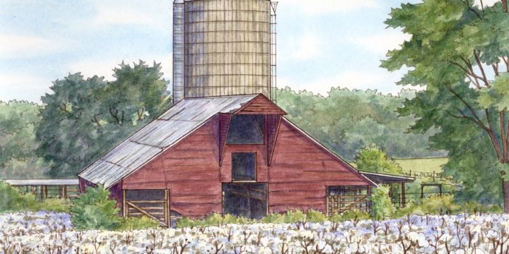 Pen and watercolor barn in Tennessee … its in my upcoming book!