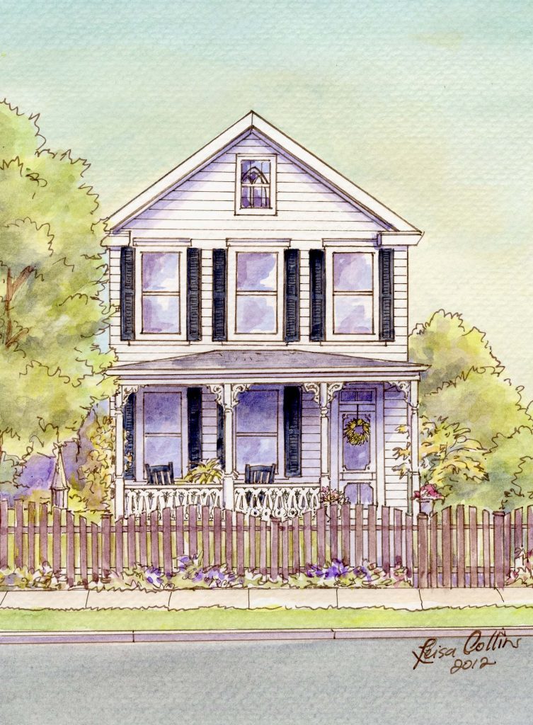 Inviting white Victorian cottage sits behind its scalloped picket fence on East Clifford Avenue
