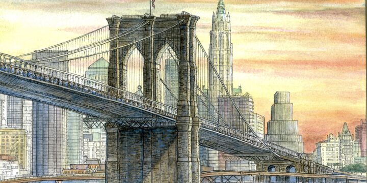 Latest Iconic American Architecture Painting ….Brooklyn Bridge NYC!
