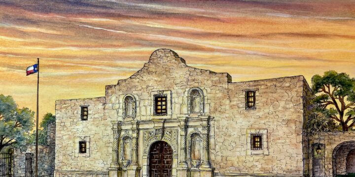 The Alamo: my latest Iconic American Architecture painting!