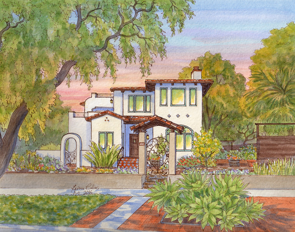 Spanish Revival style home in La Jolla, California