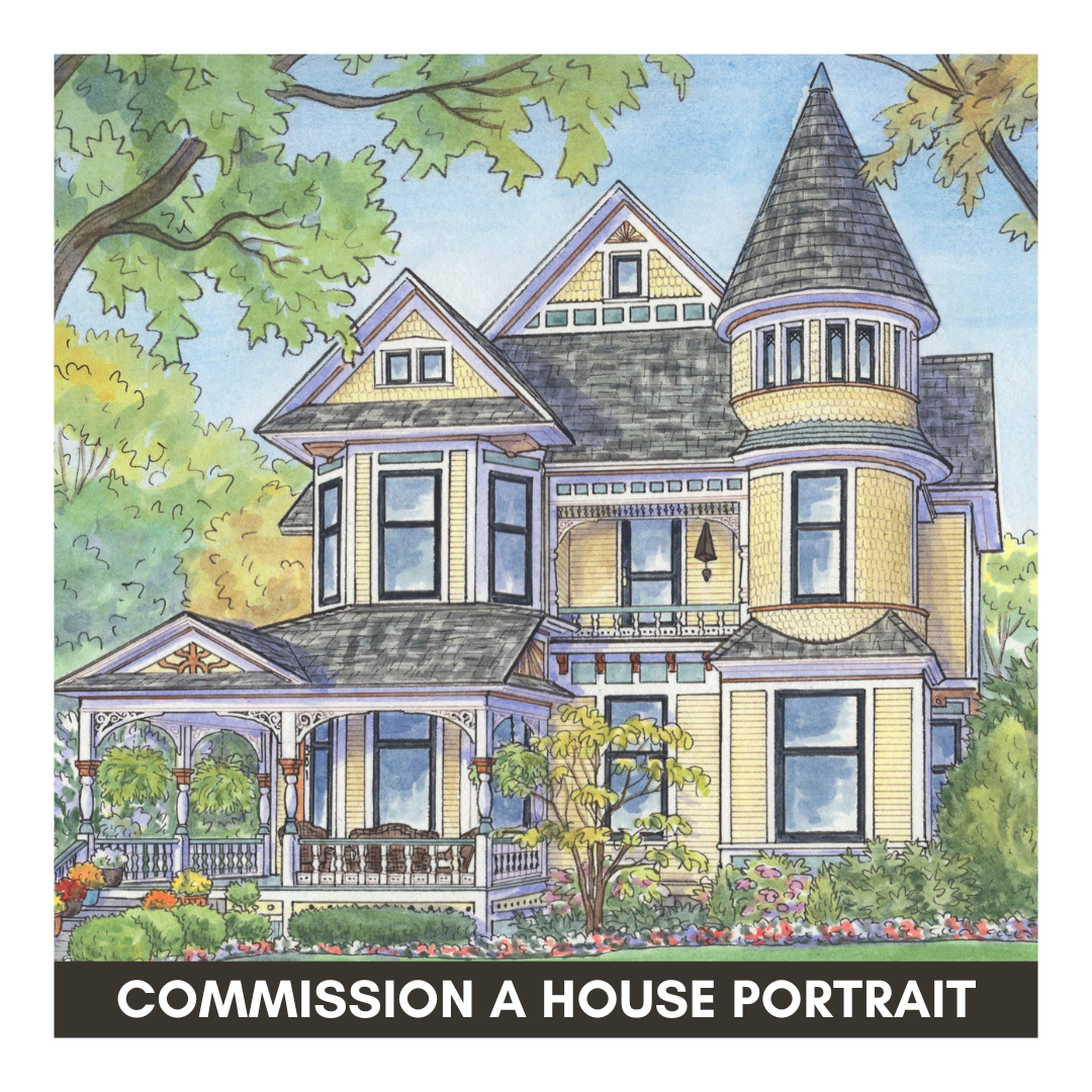 Commission an original hand painted house portrait