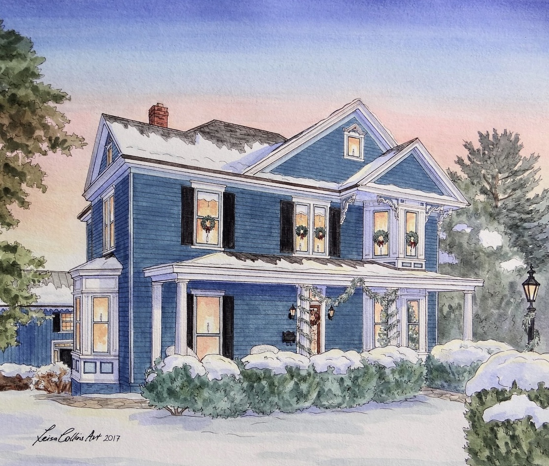 hand painted house portraits are wonderful closing gifts and house warming gifts