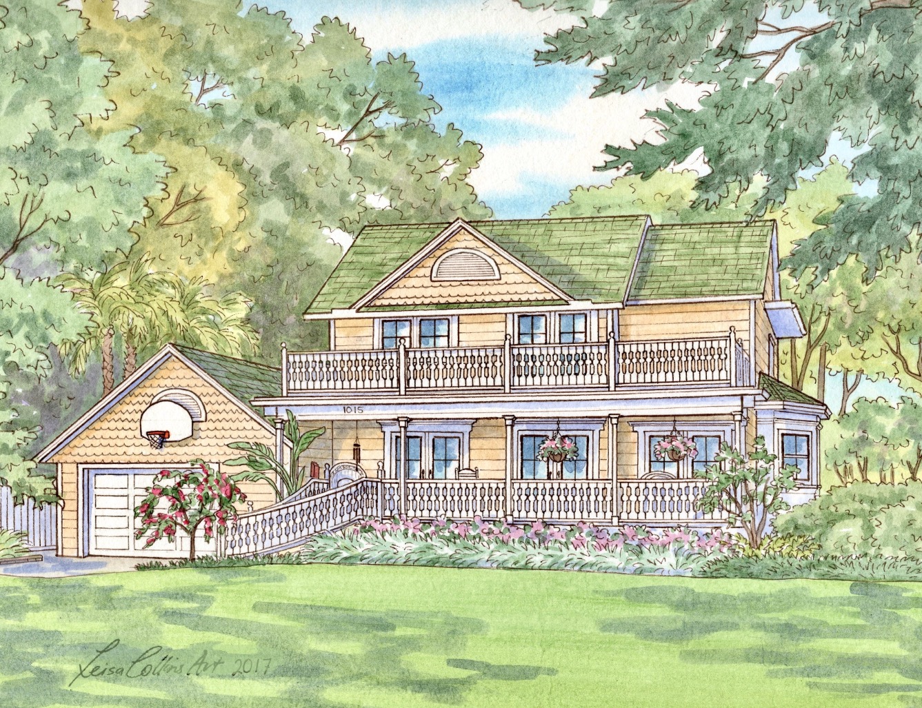 Victorian House Portrait on Victoria Drive, Dunedin FL 