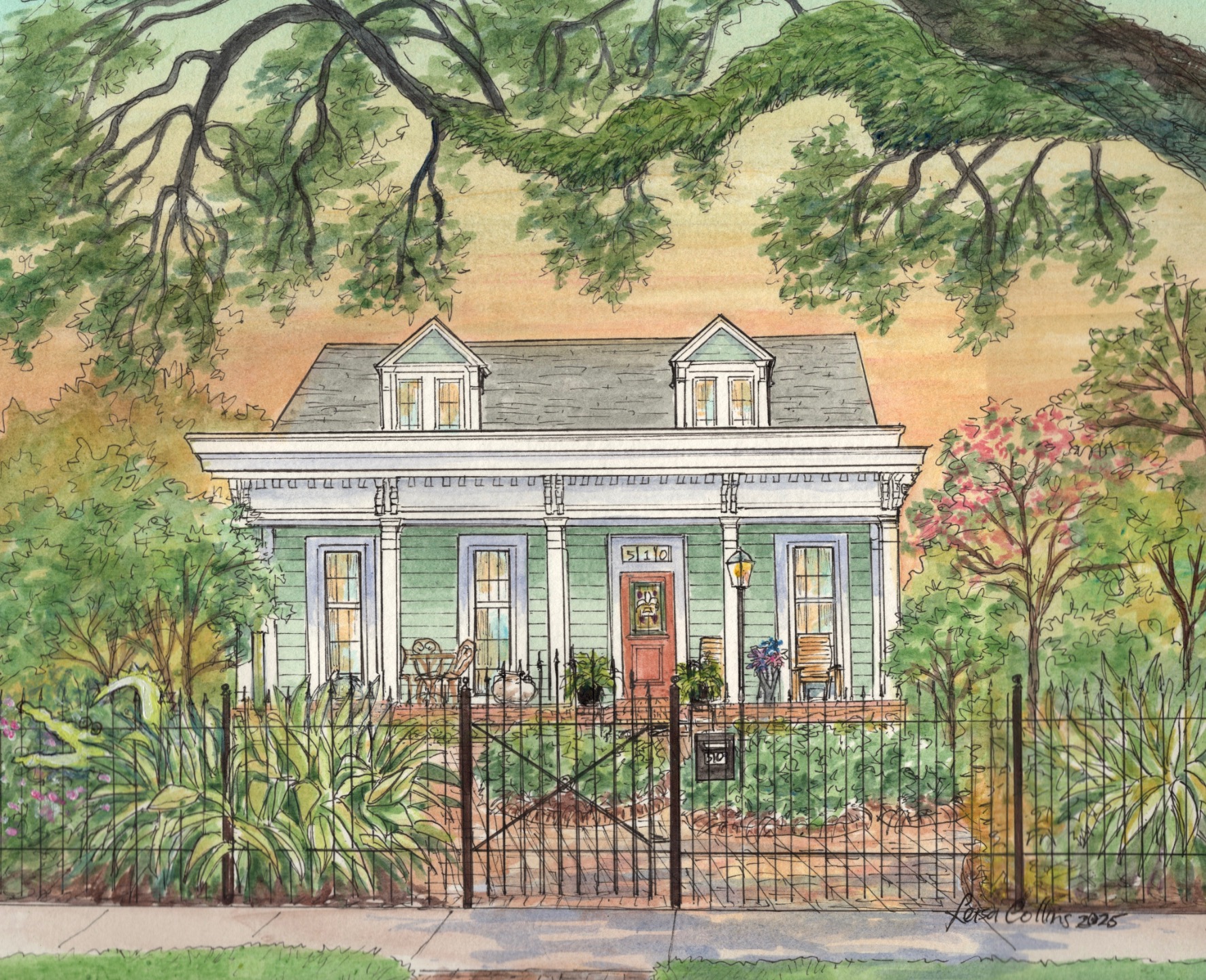 I created this New Orleans, LA, watercolor painting recently. Well over 100 years old, this beloved home is where the children were raises.