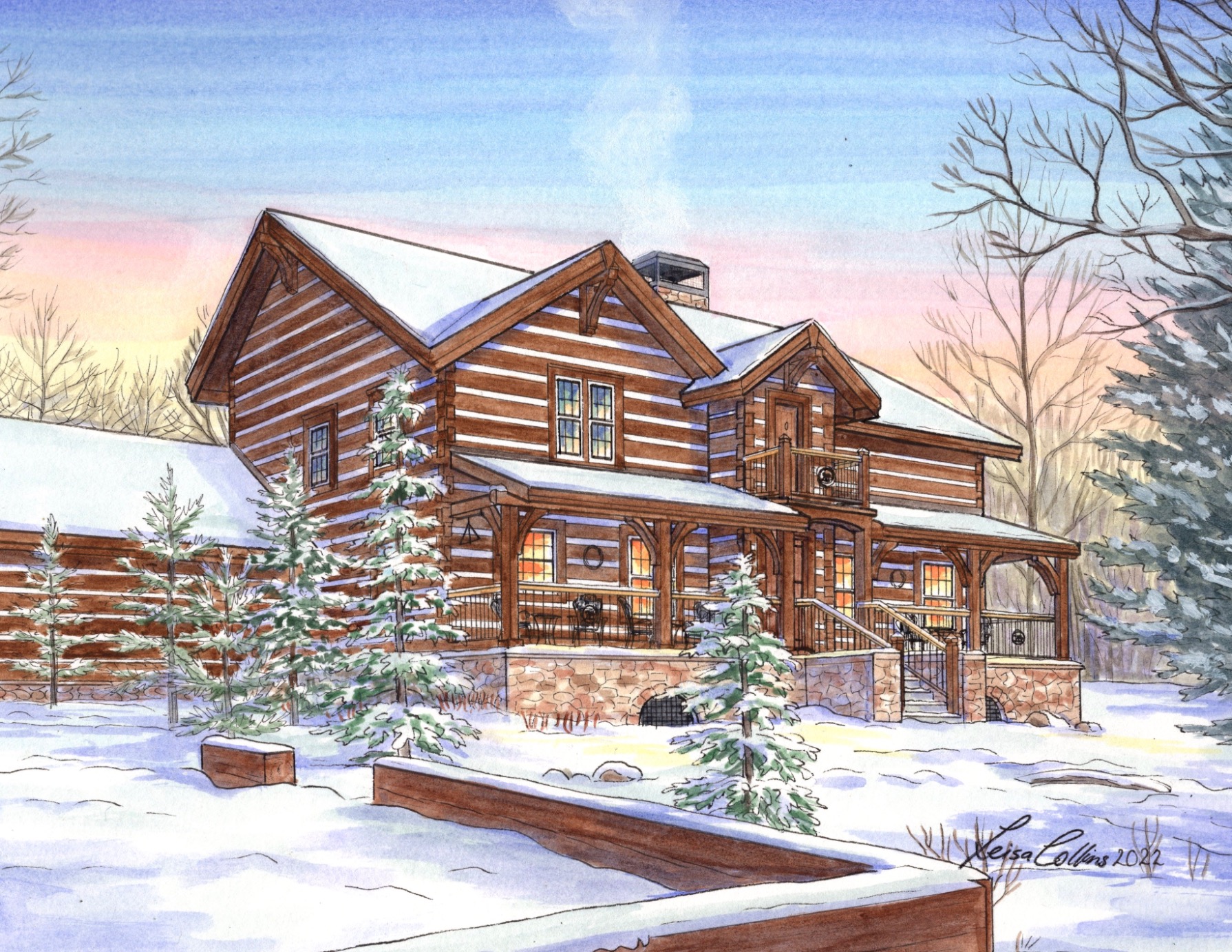 Christmas with the family is captured in this Guffey, Colorado house portrait. One can image the cozy warmth and the warmth of the fire.