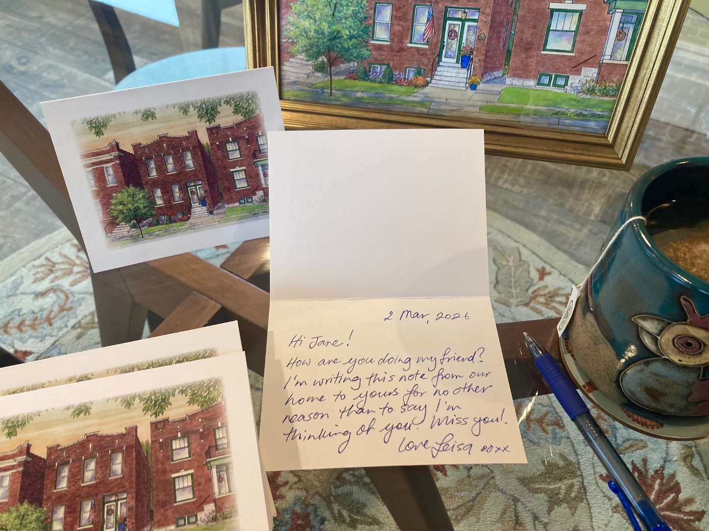 You can imagine how pleasantly surprised my friend Jane will be to receive my out of the blue note in the mail. 