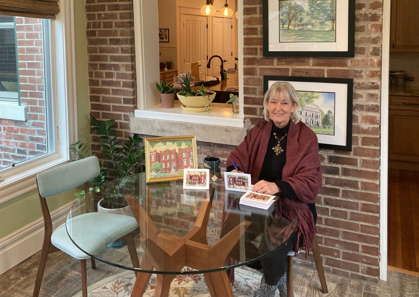 I regularly write notes on own notecards with my own house portarit on the front. 