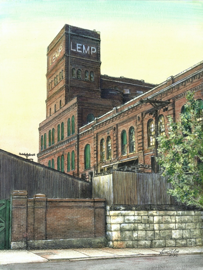My pen and watercolor painting of the famous Old Lemp Brewery in Benton Park, St. Louis 