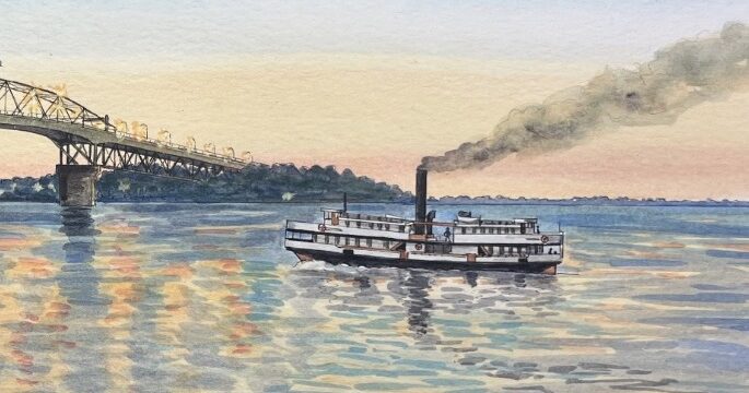 My first watercolor painting of “floating architecture”